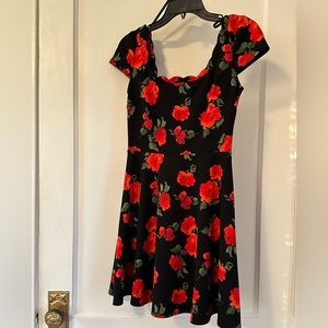 Black and Red B. Darlin Floral Dress - Size Small